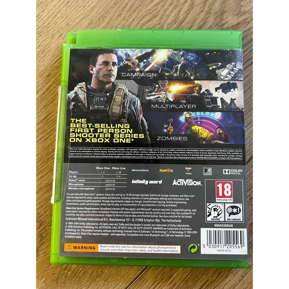 Call of Duty Infinite Warfare Xbox One Complete Case Disc‎ Manuals